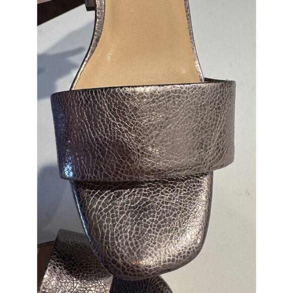 Banana Republic Women's Size 8 Pewter Metallic Leather Platform Heels - Picture 7 of 13